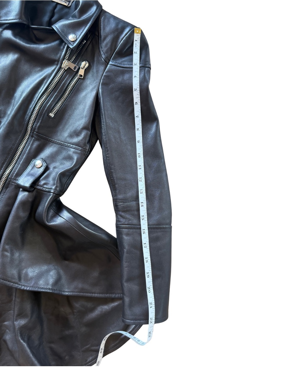 Alexander McQueen Black Peplum Leather Biker Jacket 40IT/S - Picture 5 of 10